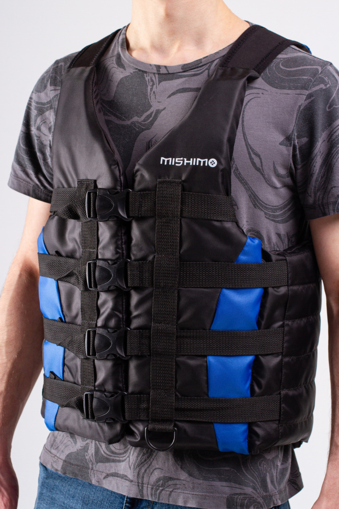 Жилет спасательный MISHIMO PRO Премиум качества Черно-синий в Кирове