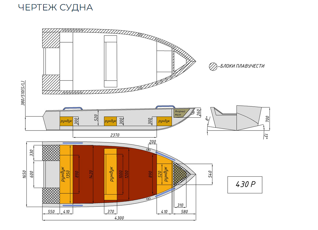 Алюминиевая лодка  Wyatboat-430 Р в Кирове