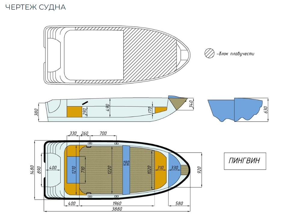 Стеклопластиковая лодка Пингвин (тримаран) в Кирове