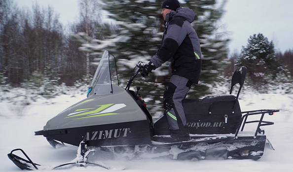 Миниснегоход Бурлак Азимут 20 л.с. , эл.запуск, реверс, тормоз гидравл, капот серый в Кирове