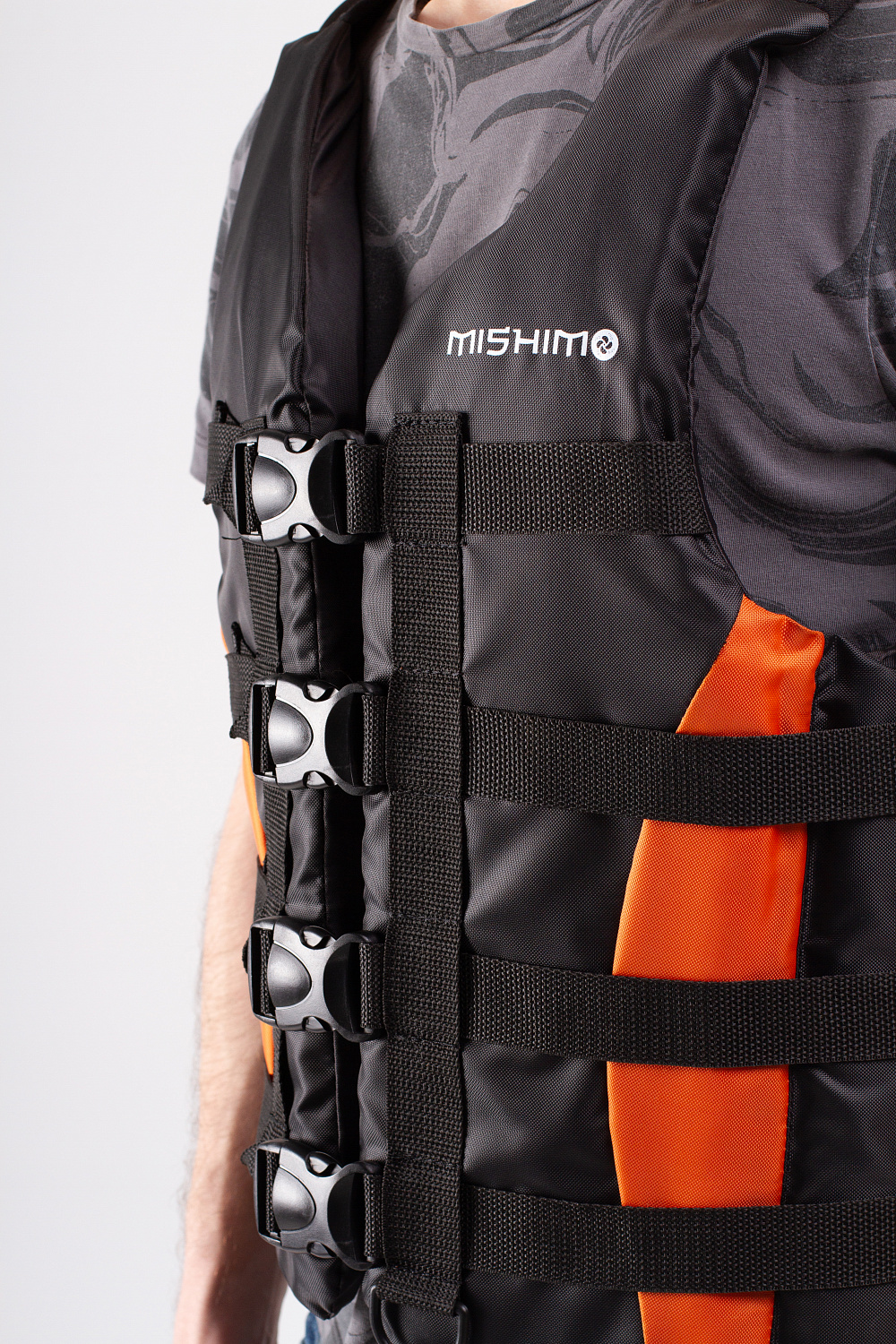 Жилет спасательный MISHIMO PRO Премиум качества Черно-оранжевый в Кирове