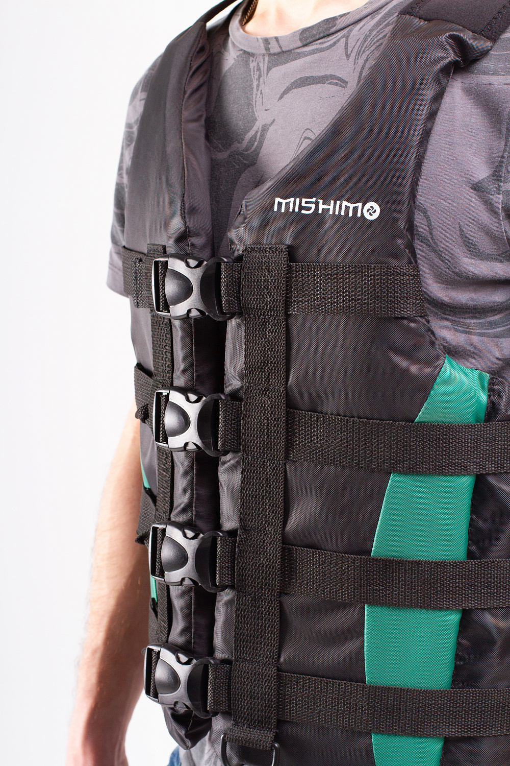 Жилет спасательный MISHIMO PRO Премиум качества Черно-зеленый в Кирове