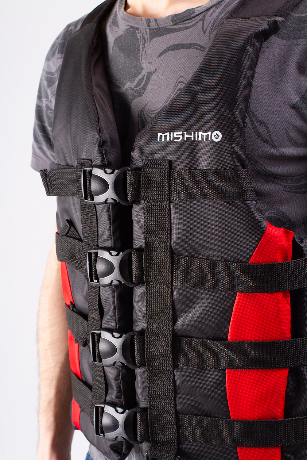 Жилет спасательный MISHIMO PRO Премиум качества Черно-красный в Кирове